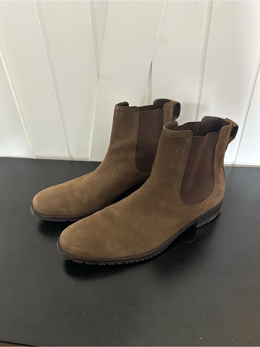 Cole Haan Men's Suede Chelsea Boots in Dark Brown - Size 12 M